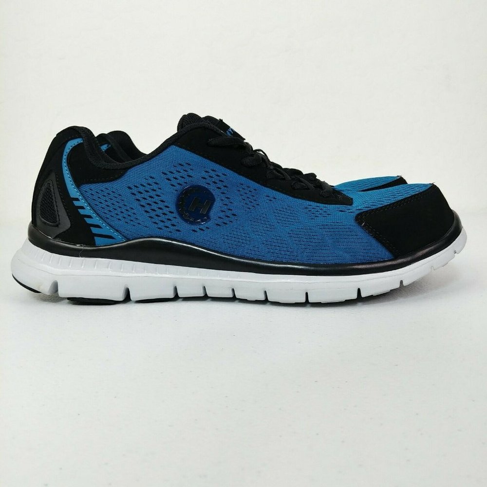 HYTEST K11179 Black / Blue Steel Toe Safety Work Shoes EH Men's Size 10.…
